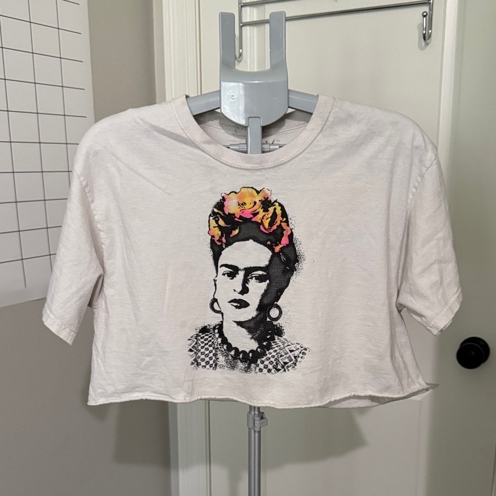 Artistic FK Graphic Cream Crop Top